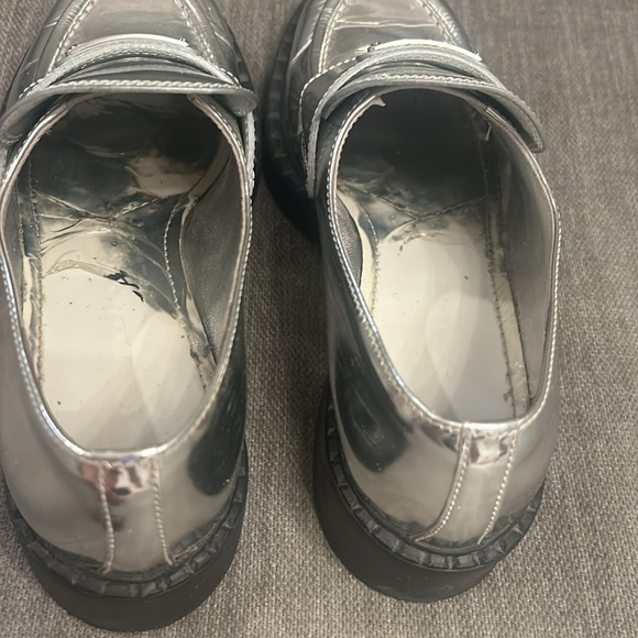 PRADA Silver Loafers size 37.5 - Picture 8 of 9